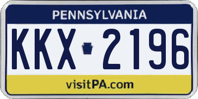 PA license plate KKX2196