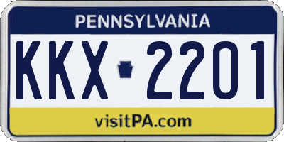 PA license plate KKX2201