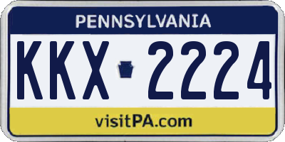 PA license plate KKX2224