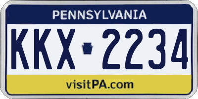 PA license plate KKX2234
