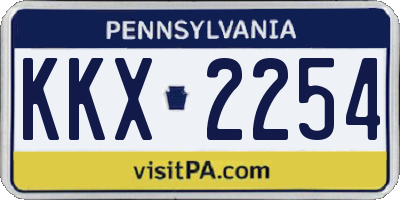 PA license plate KKX2254