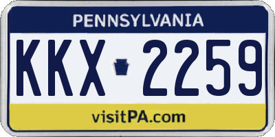 PA license plate KKX2259