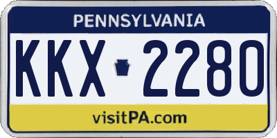 PA license plate KKX2280