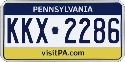 PA license plate KKX2286