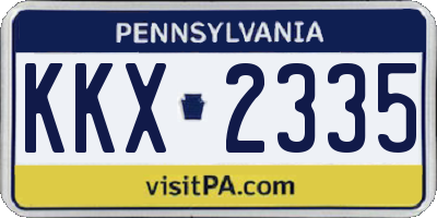 PA license plate KKX2335
