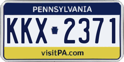 PA license plate KKX2371