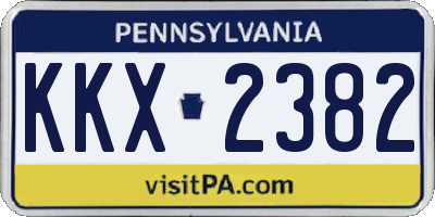 PA license plate KKX2382