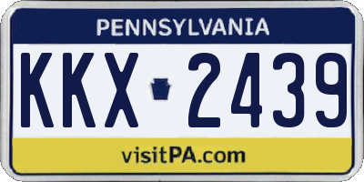 PA license plate KKX2439