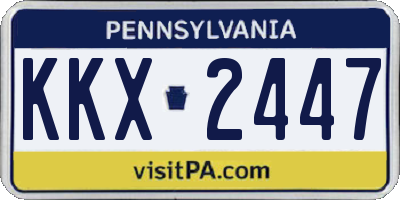 PA license plate KKX2447