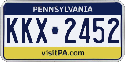 PA license plate KKX2452