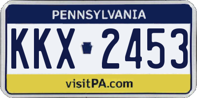 PA license plate KKX2453