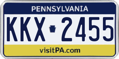 PA license plate KKX2455