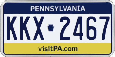 PA license plate KKX2467