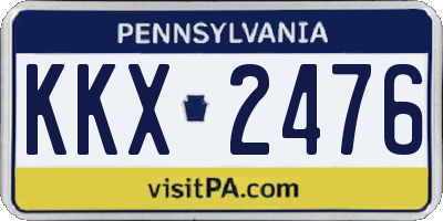 PA license plate KKX2476
