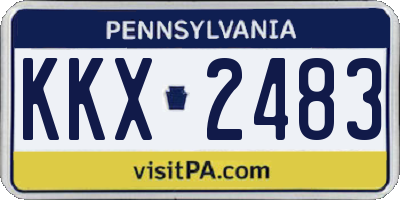 PA license plate KKX2483