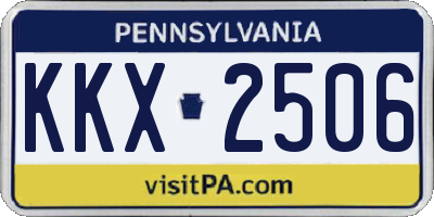 PA license plate KKX2506