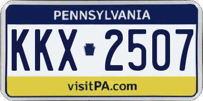 PA license plate KKX2507