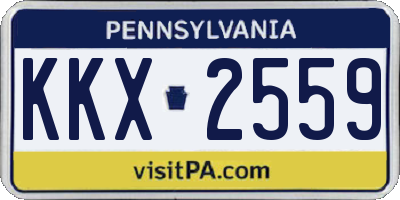 PA license plate KKX2559