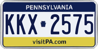 PA license plate KKX2575