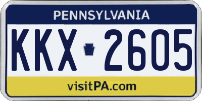 PA license plate KKX2605
