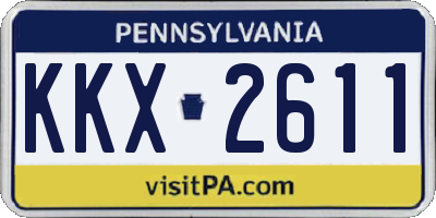 PA license plate KKX2611