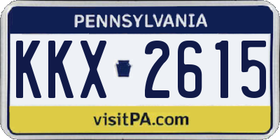 PA license plate KKX2615