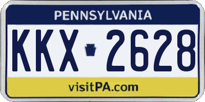 PA license plate KKX2628