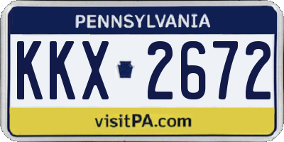 PA license plate KKX2672