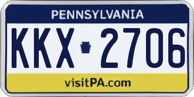 PA license plate KKX2706