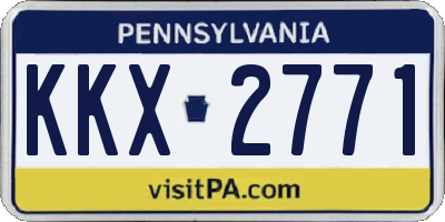 PA license plate KKX2771