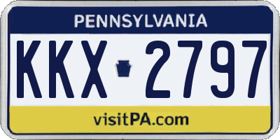 PA license plate KKX2797