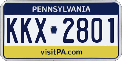PA license plate KKX2801