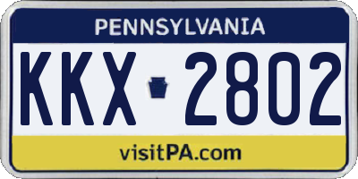 PA license plate KKX2802