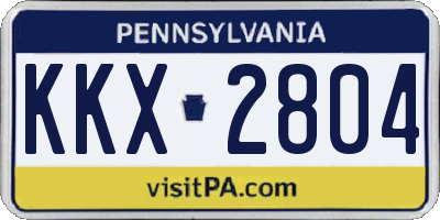 PA license plate KKX2804