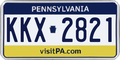 PA license plate KKX2821