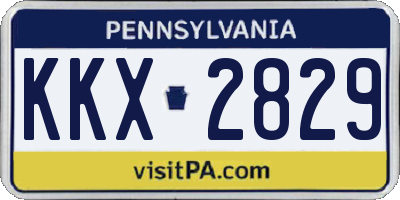 PA license plate KKX2829