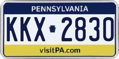 PA license plate KKX2830