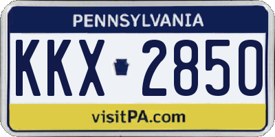 PA license plate KKX2850