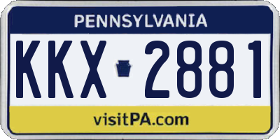 PA license plate KKX2881