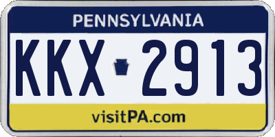 PA license plate KKX2913