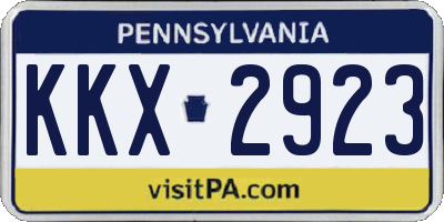 PA license plate KKX2923