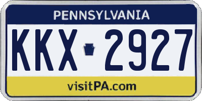 PA license plate KKX2927
