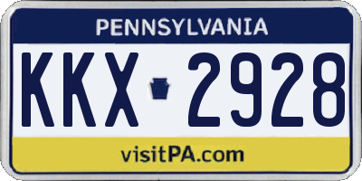 PA license plate KKX2928