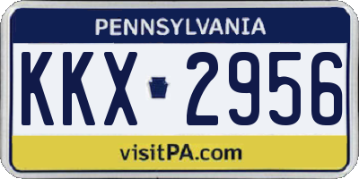 PA license plate KKX2956
