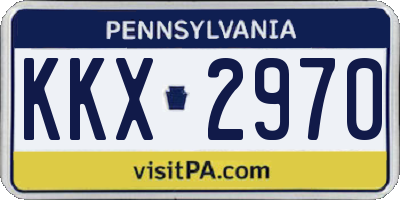 PA license plate KKX2970