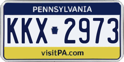 PA license plate KKX2973