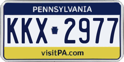 PA license plate KKX2977