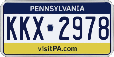 PA license plate KKX2978