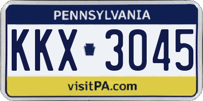 PA license plate KKX3045