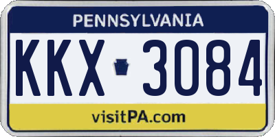 PA license plate KKX3084